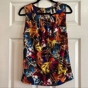SzM BCBGMaxAzria colorful 🦋 tank blouse